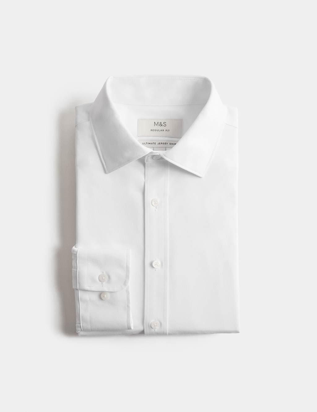 Marks & Spencer M&S White Cotton-Rich Jersey Shirt