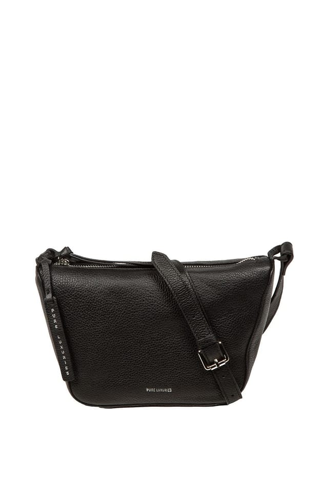 Pure Luxuries London Pure Luxuries London Women's 'Solene' Leather Cross Body Bag in Black - 2