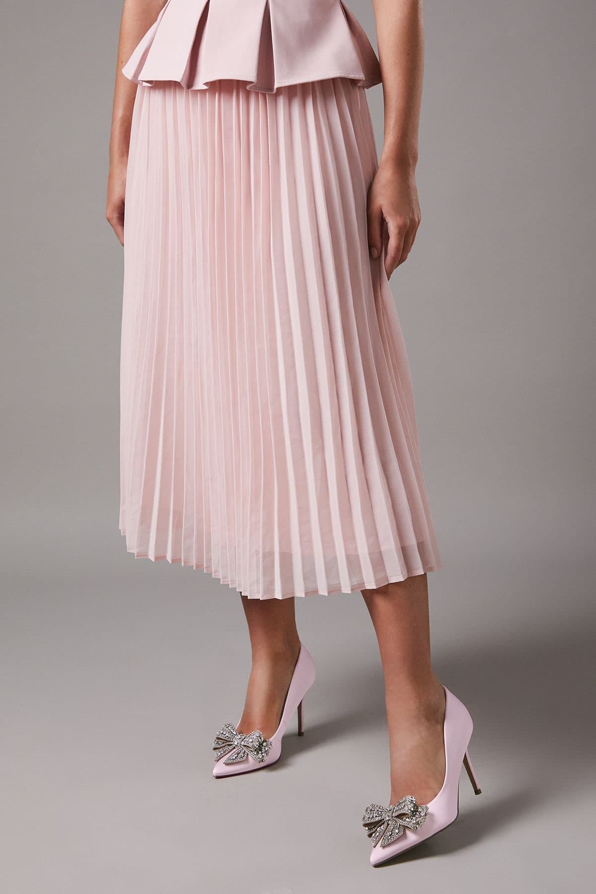 Coast Coast Ballerina Pink Satin Bow Stiletto Heels