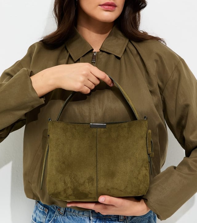 New Look Khaki Faux Suede Bucket Bag New Look - 2