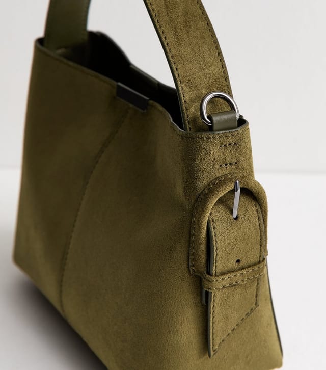 New Look Khaki Faux Suede Bucket Bag New Look - 3