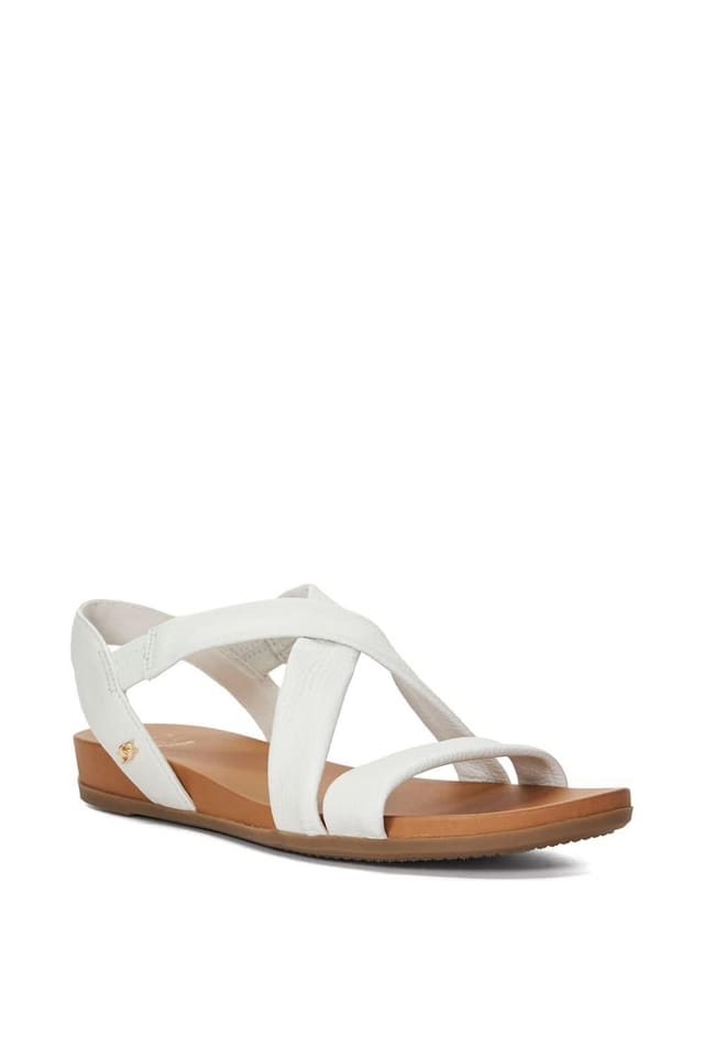 Dune London Dune London Women's Wide Fit 'Landies' Leather Sandals in White - 2