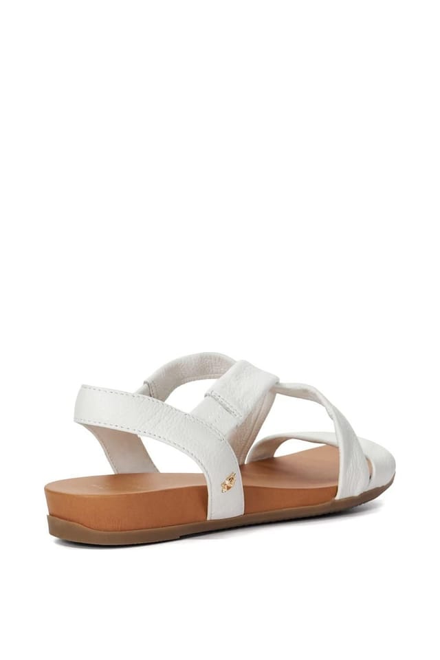 Dune London Dune London Women's Wide Fit 'Landies' Leather Sandals in White - 3
