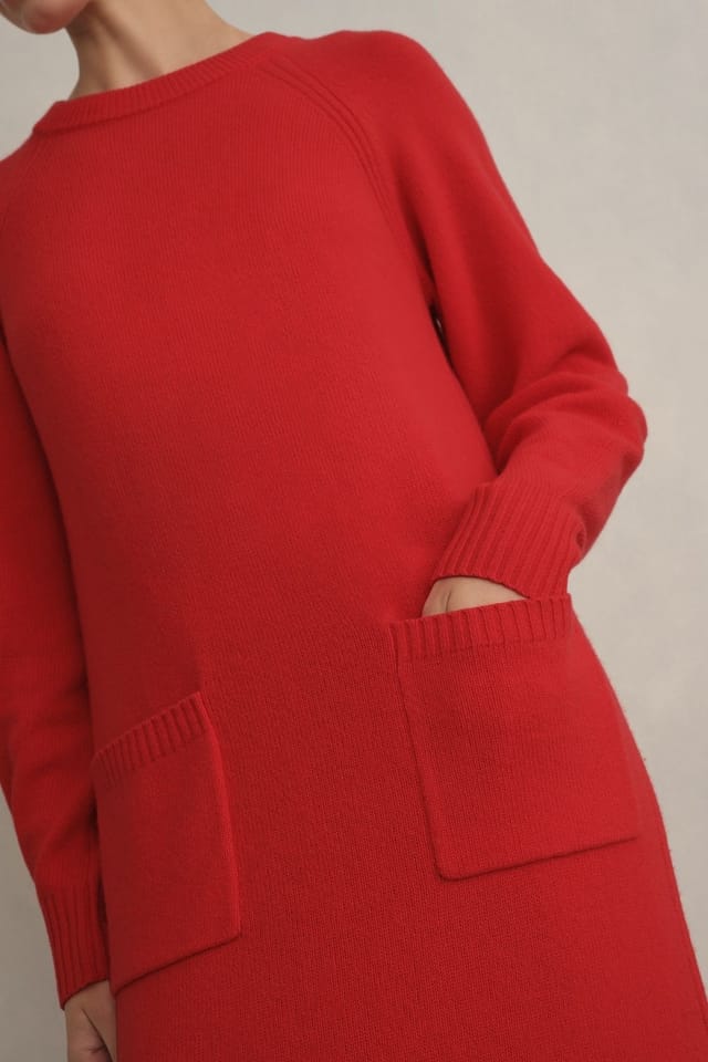 Hobbs London Hobbs London Women's Claudia Knitted Midi Dress in Scarlet - 3