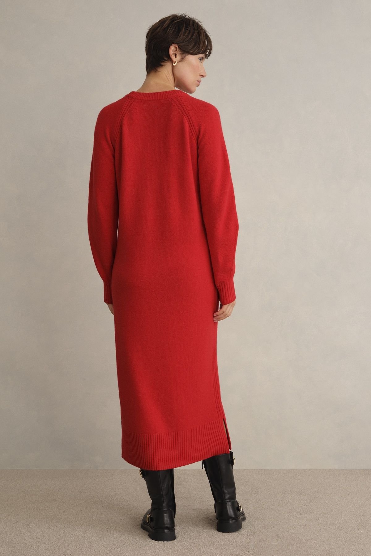 Hobbs London Hobbs London Women's Claudia Knitted Midi Dress in Scarlet - 4