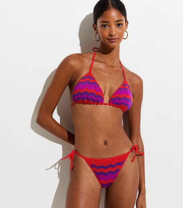New Look Women's Purple Crochet Triangle Bikini Top New Look - 3