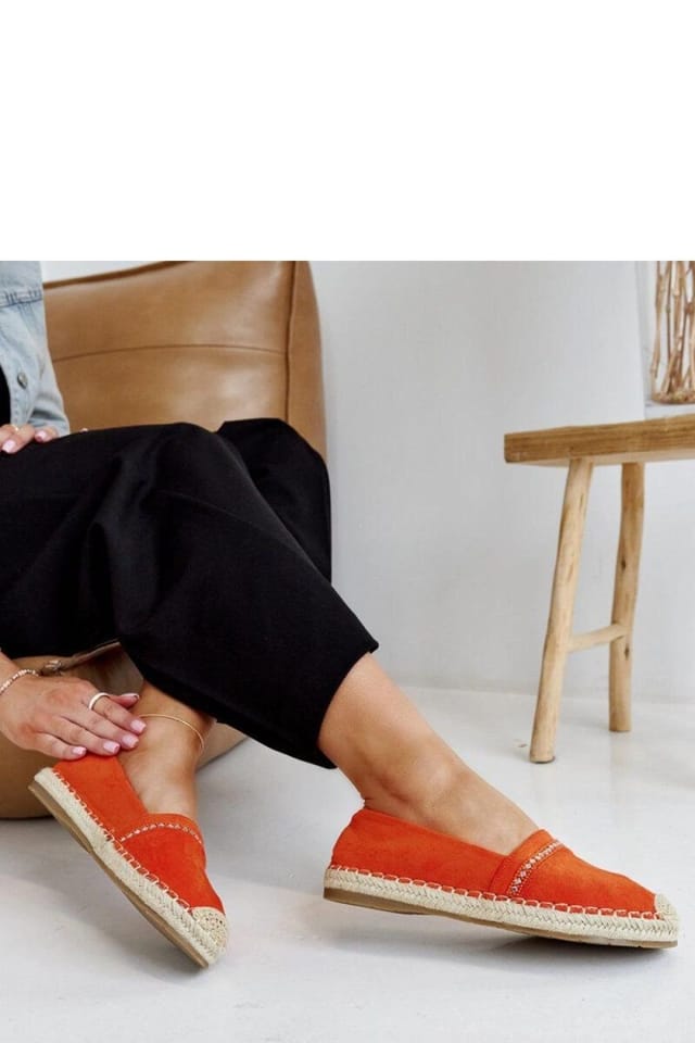 Love Lace Love Lace Women's Espadrille Slip On with Abia Zirconia Brown Rubber Sole in Orange - 2