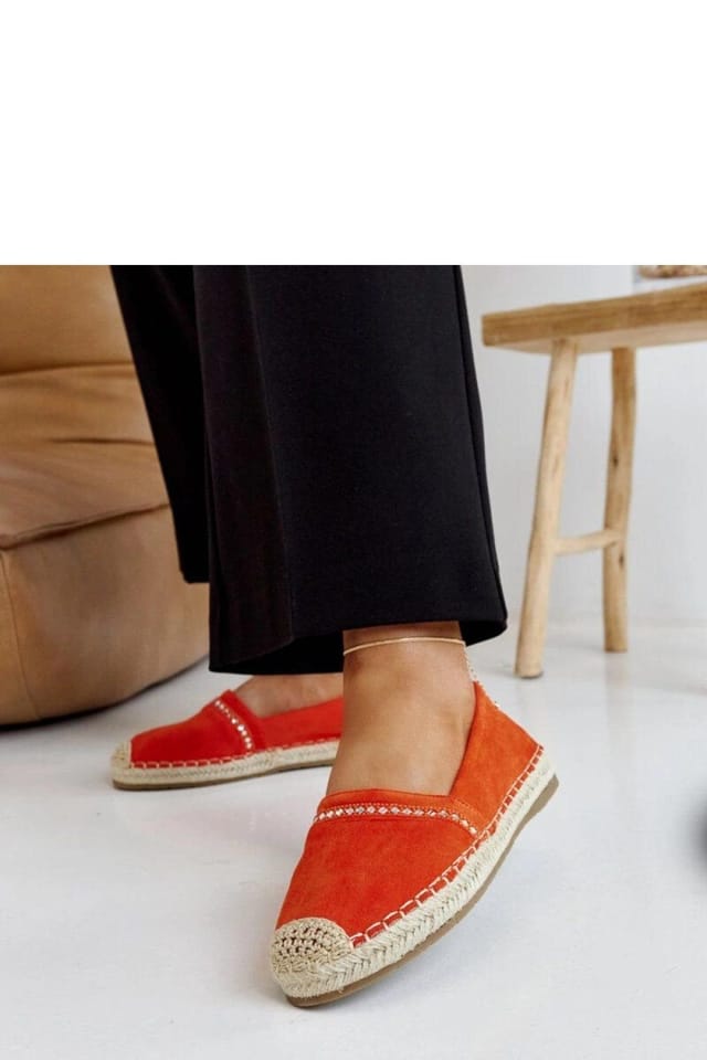 Love Lace Love Lace Women's Espadrille Slip On with Abia Zirconia Brown Rubber Sole in Orange - 3