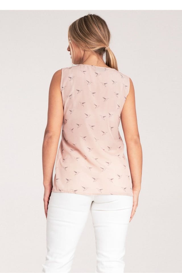 Love Lace Love Lace Women's Thick Strap Heart Neck Blouse Style in Pink - 3