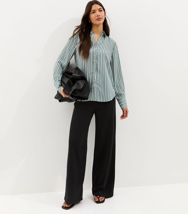 New Look Women's Black Jersey Wide Leg Trousers New Look - 3