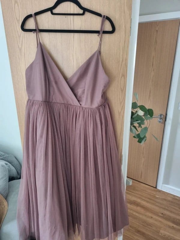 ASOS Dusky Rose Tulle Midi Dress for Special Occasions