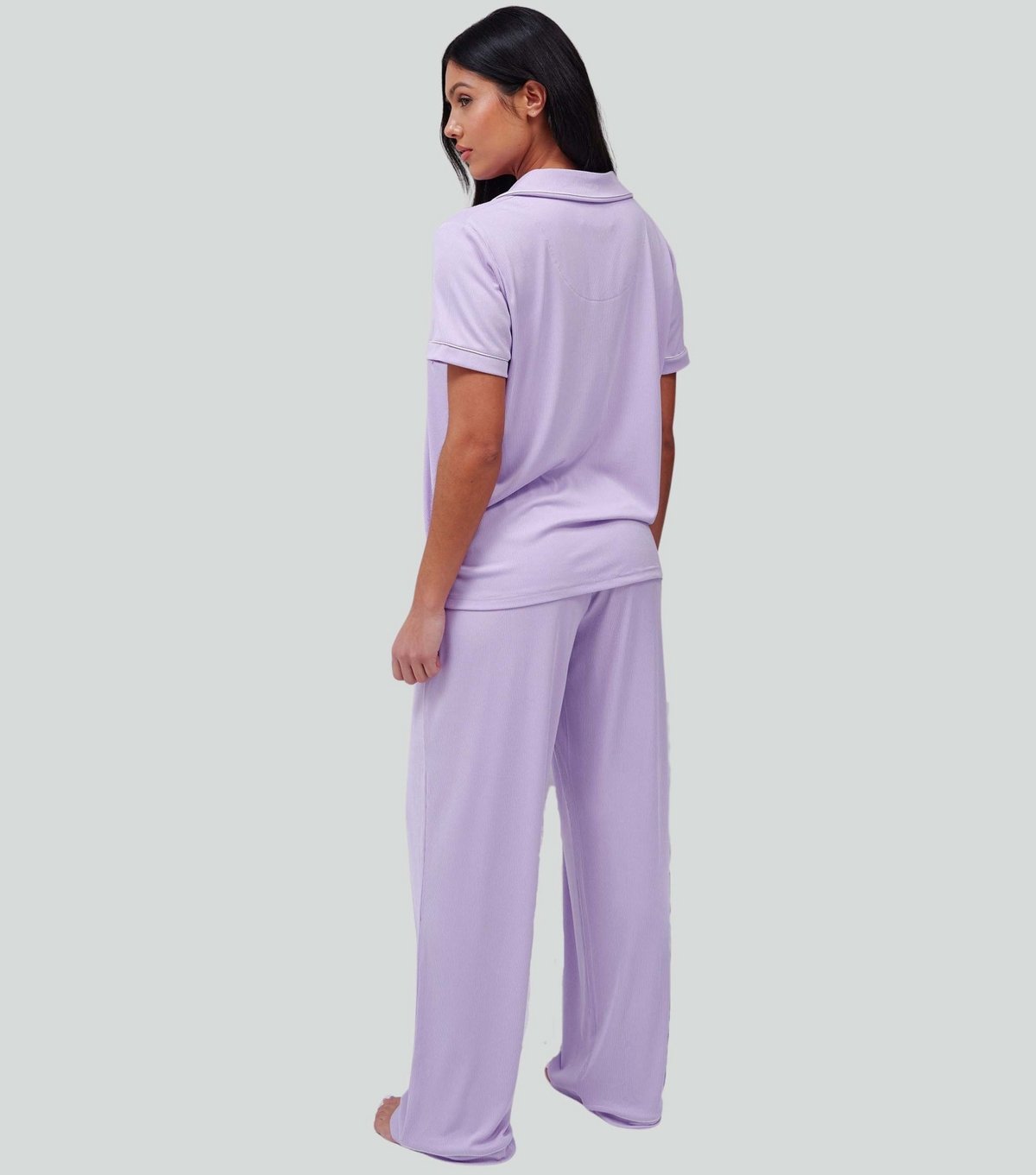 Loungeable Women's Lilac Shirt and Trousers Pyjama Set Loungeable New Look - 3