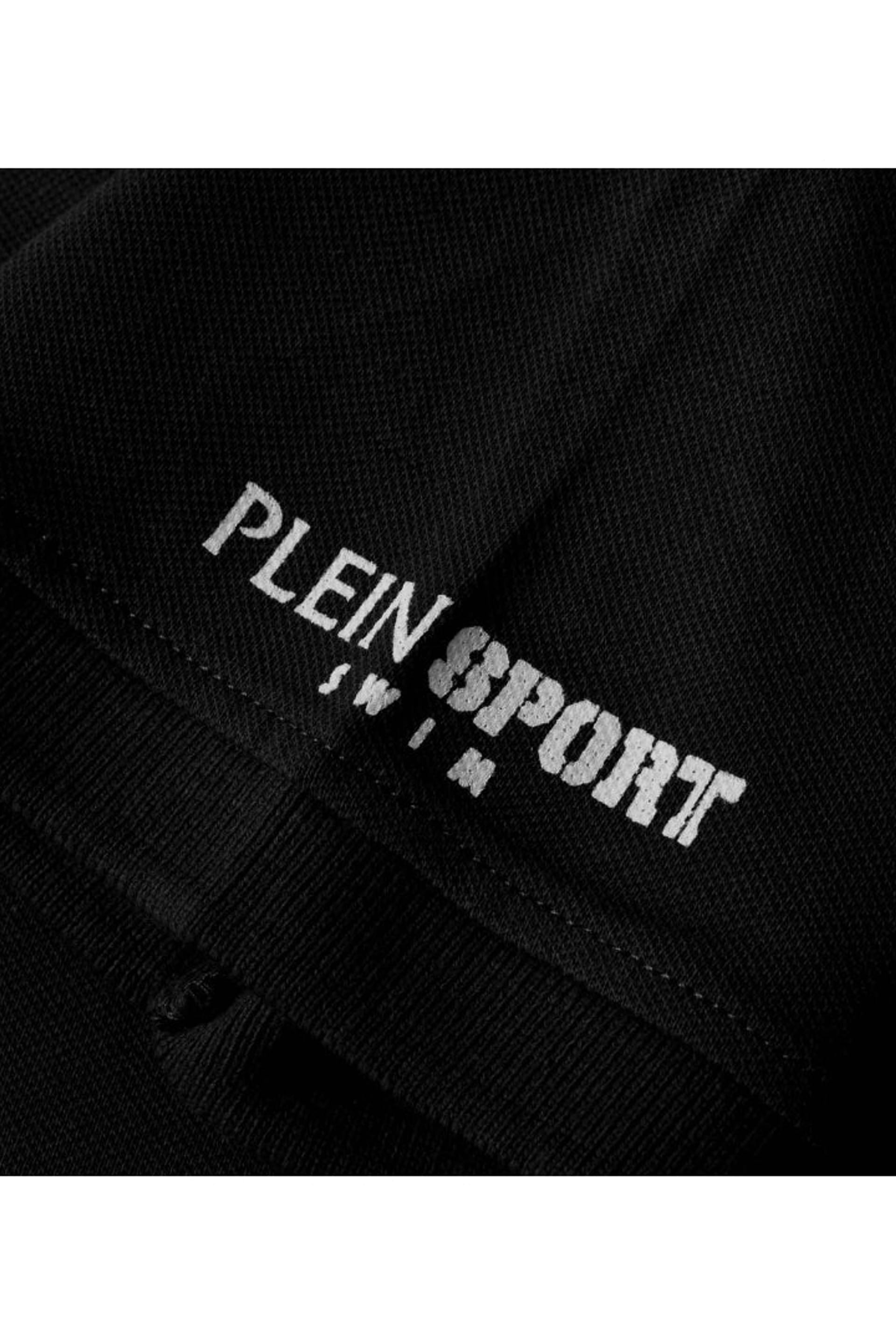 Plein Sport Plein Sport Men's Short Sleeve Button Closure Polo Shirt in Black - 4