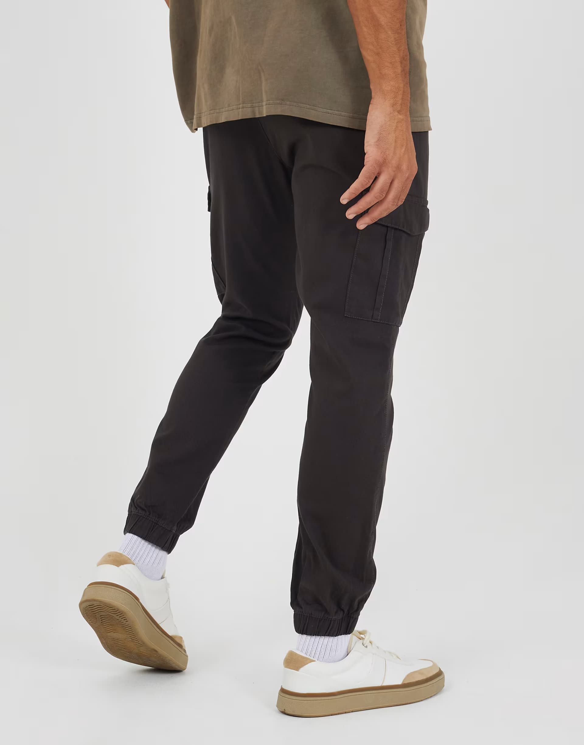 ASOS Brave Soul Cotton twill cargo trousers in dark grey