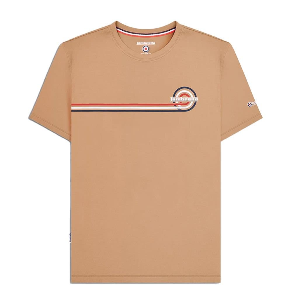 Lambretta Lambretta Men's SS24 Retro Stripe T-Shirt in Light Sand