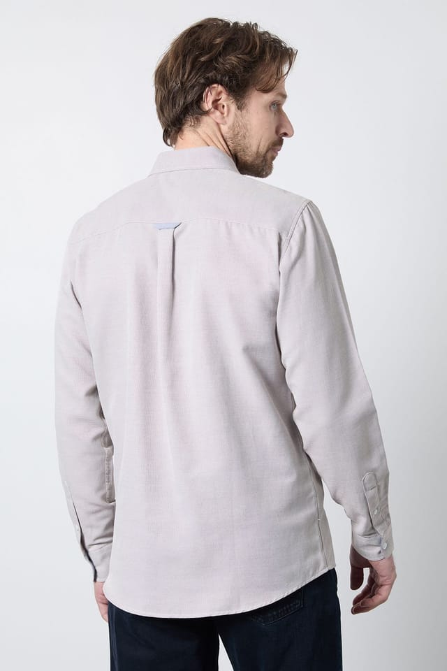 Maine Maine Men's Neutral Textured Smart Long Sleeve Shirt - 3