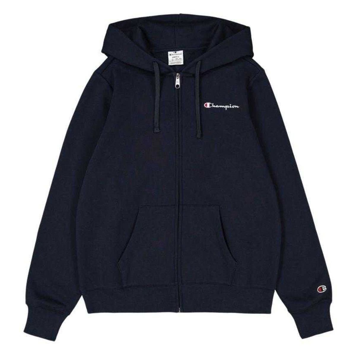 Champion Champion Women's Branded Sleeve Full Zip Hoodie in Navy