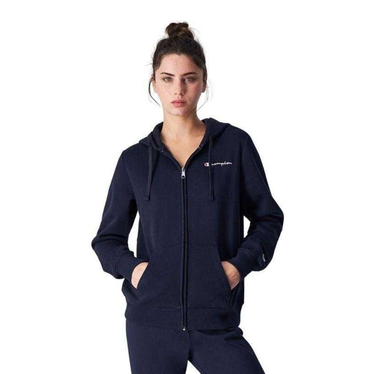 Champion Champion Women's Branded Sleeve Full Zip Hoodie in Navy - 4