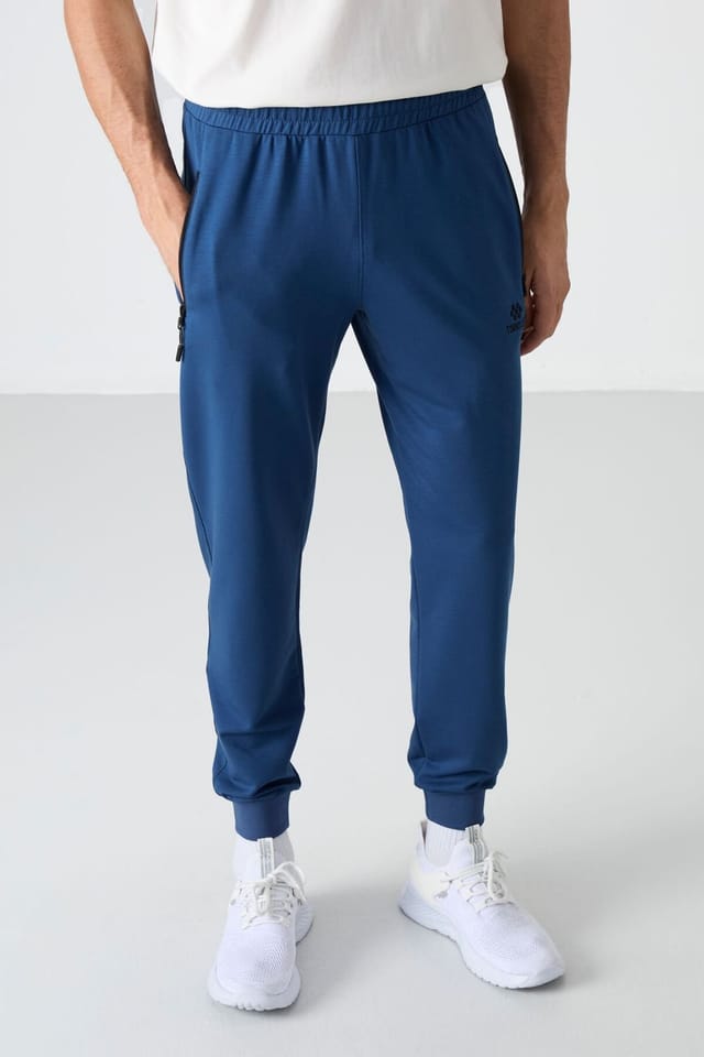 Tommy Life Tommy Life Men's Solid Pull-on Sweatpants With Zip Pocket in Blue - 3