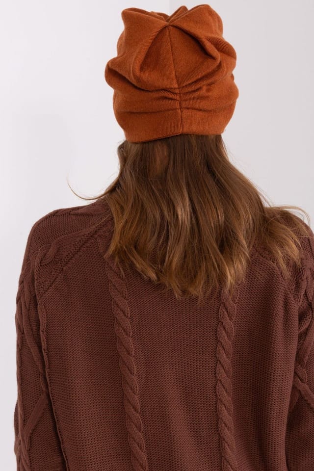 Love Lace Love Lace Women's Hat with Embroidered Logo Winter Beanie in Burnt Orange - 3