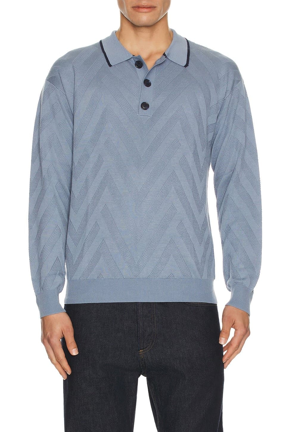 revolve Structure Long Sleeve Polo
