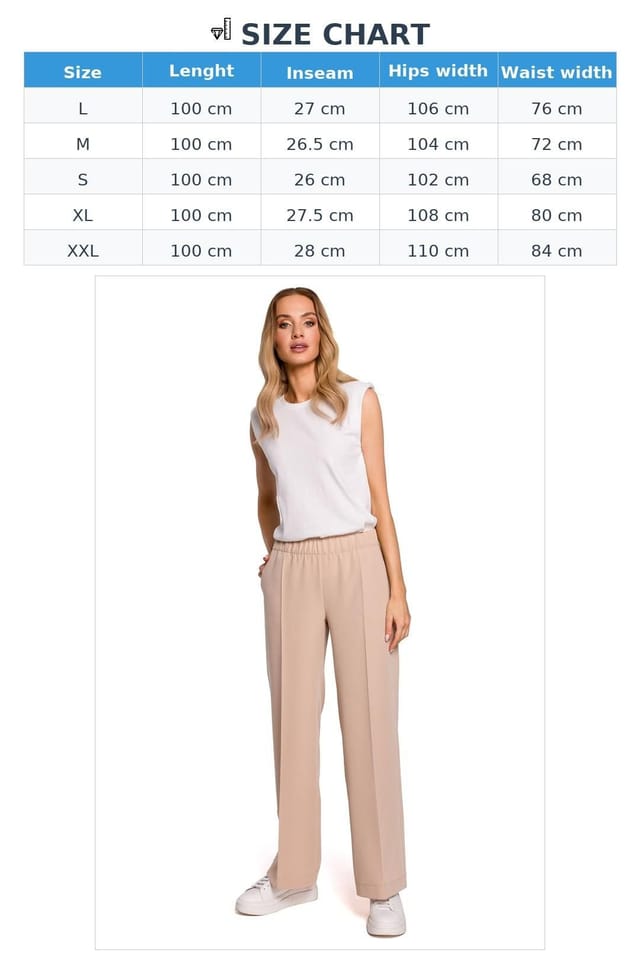 Love Lace Love Lace Women's Timeless Pleated Wide Leg Trousers in Beige - 3