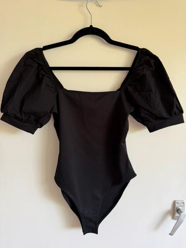 Topshop Topshop Black Puff Sleeve Bodysuit – UK 10