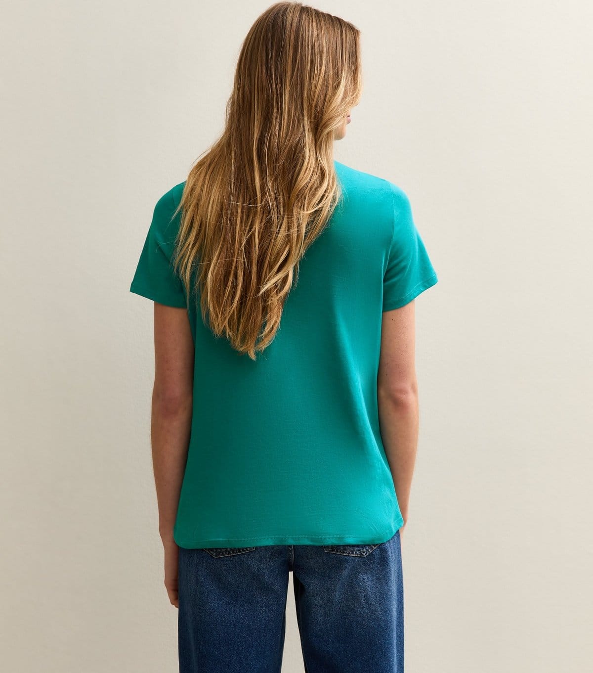 New Look Women's Teal Cotton Crew Neck T-Shirt New Look - 4