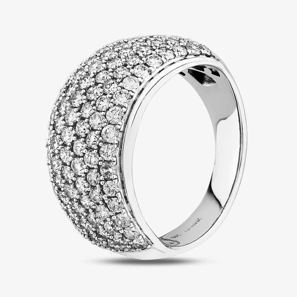 T.H.Baker T.H.Baker Women's 9ct White Gold 2.00ct Diamond Pave Ring in Silver