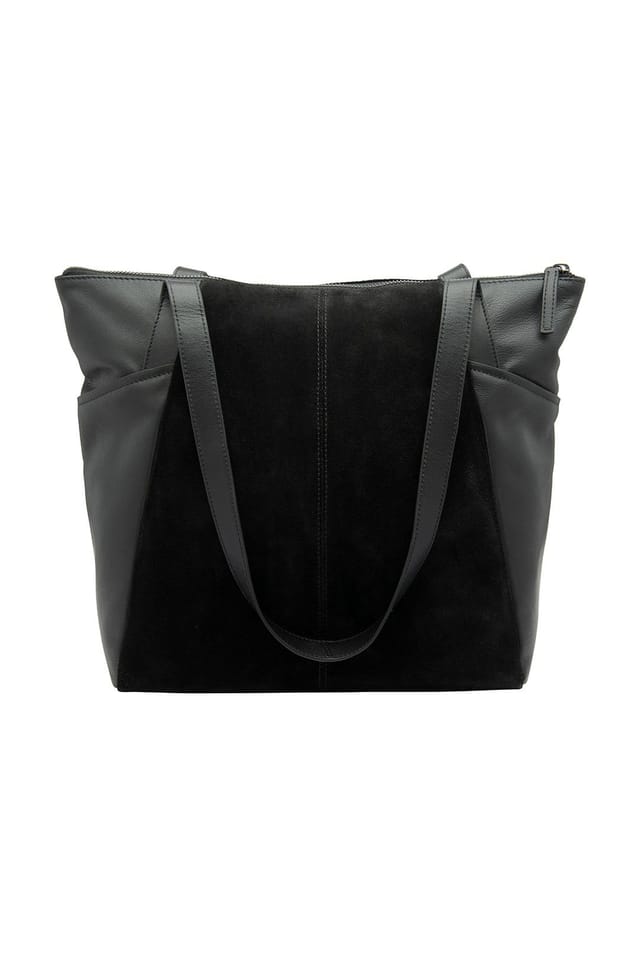 Lotus Lotus Women's 'Amelie' Leather & Suede Tote Shoulder Bag in Black - 2