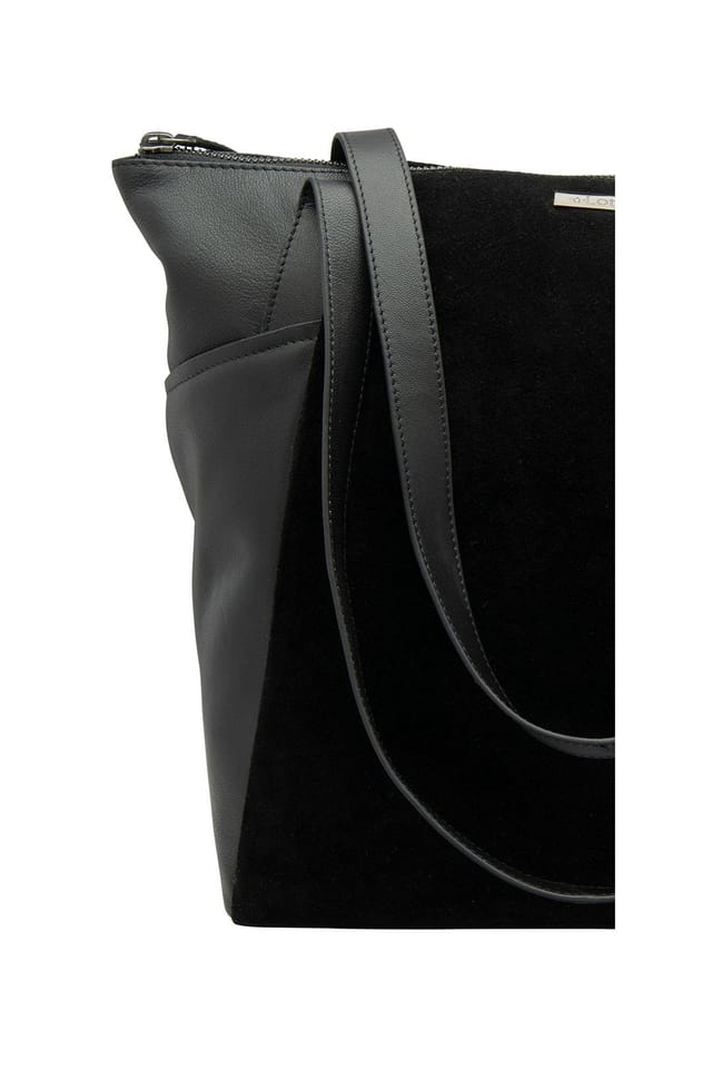 Lotus Lotus Women's 'Amelie' Leather & Suede Tote Shoulder Bag in Black - 3