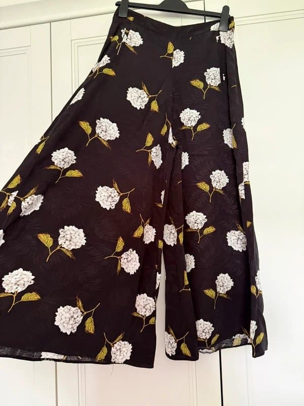 Topshop Topshop Floral Print Wide Leg Trouser