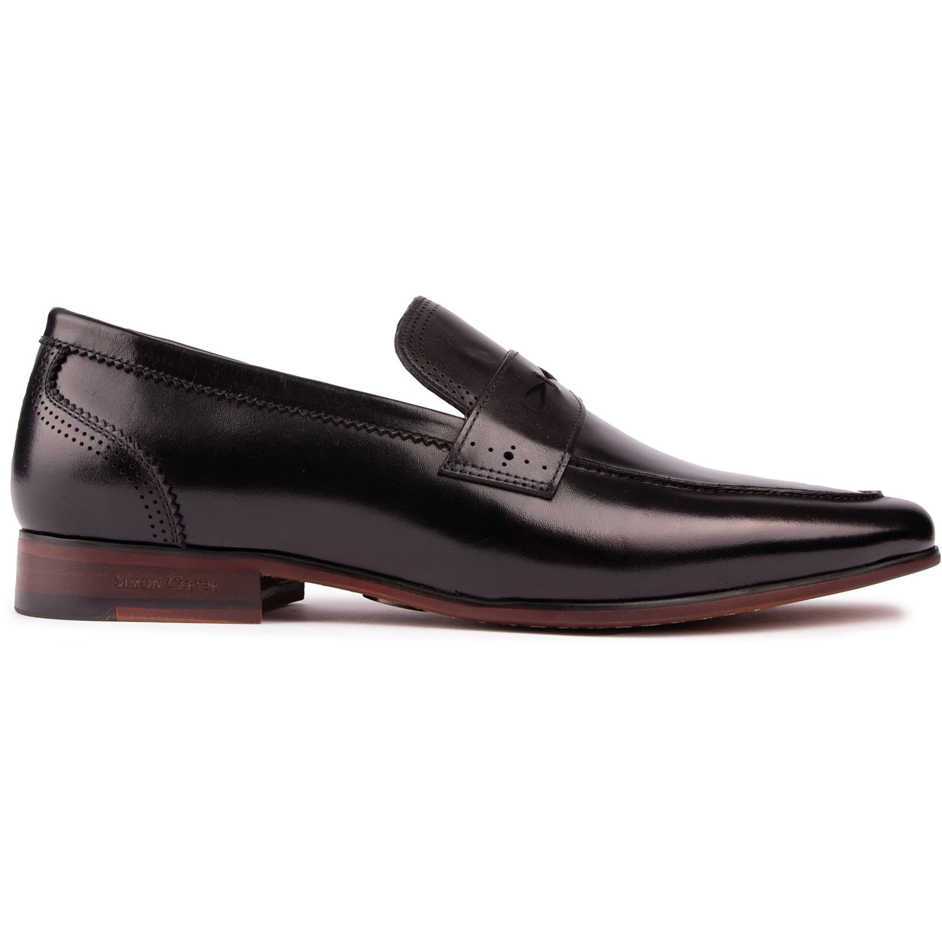 Simon Carter Simon Carter Men's Black Leather Loafer Shoes