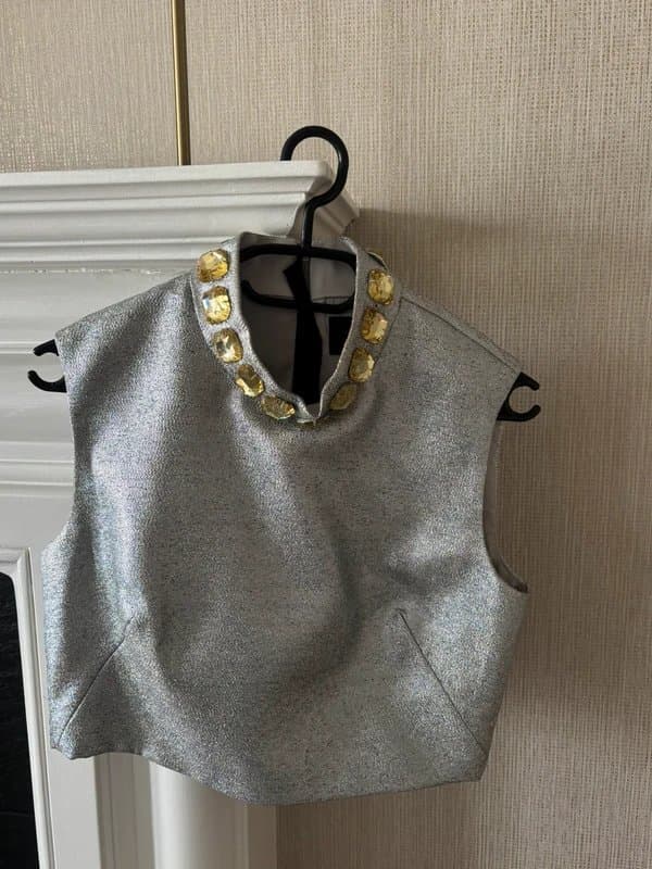 ASOS sparkling silver embellished top