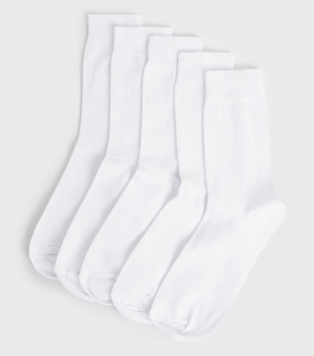 New Look Men's 5 Pack White Ankle Socks New Look