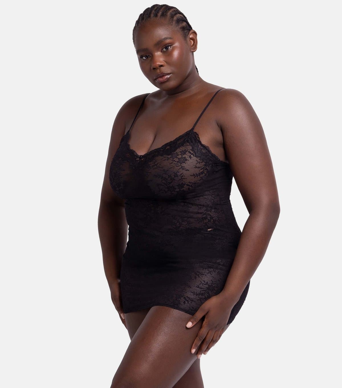 Dorina Women's Black Lace V-Neck Cami Dress Dorina New Look