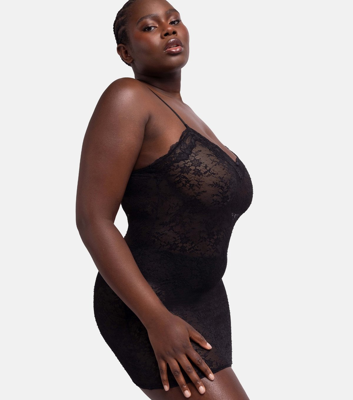 Dorina Women's Black Lace V-Neck Cami Dress Dorina New Look - 2