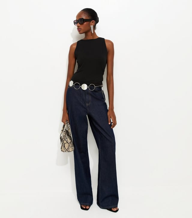 New Look Women's Black Cowl Back Tank Top New Look - 2