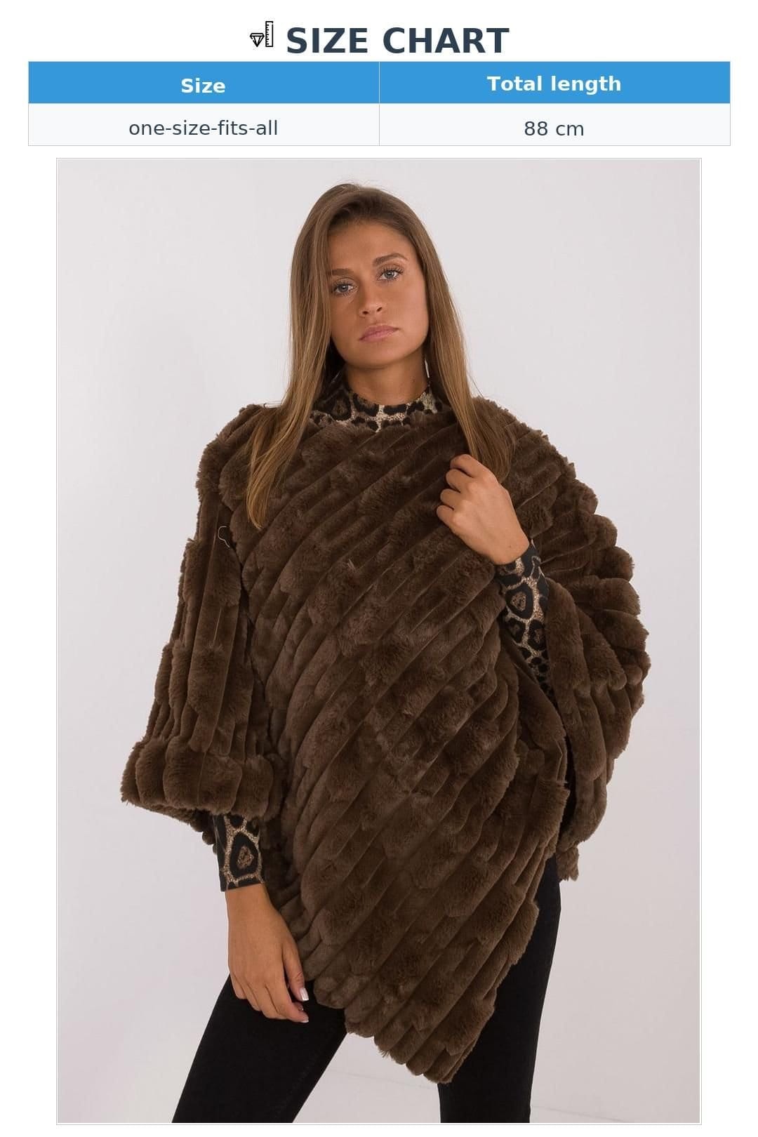 Love Lace Love Lace Women's Everyday Textured Polyester Poncho with Lining in Brown - 4