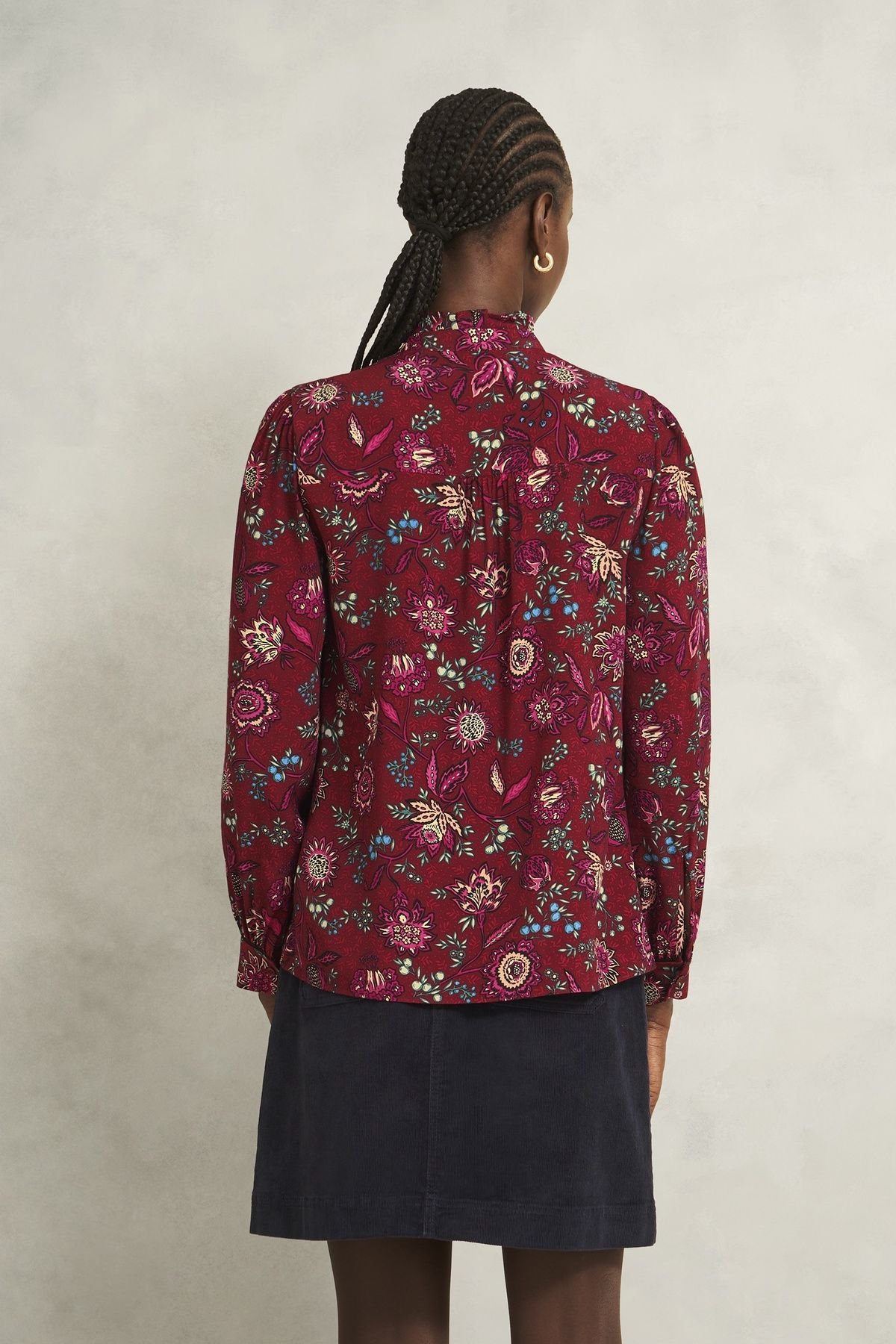Hobbs London Hobbs London Women's Carissa Botanic Blouse in Wine - 4