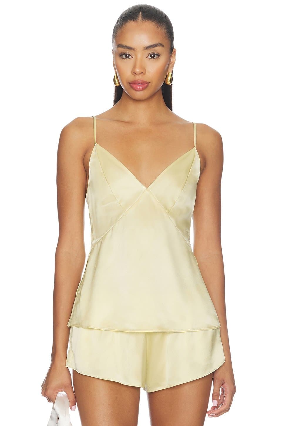 revolve Revolve Pale Yellow Silk Camisole