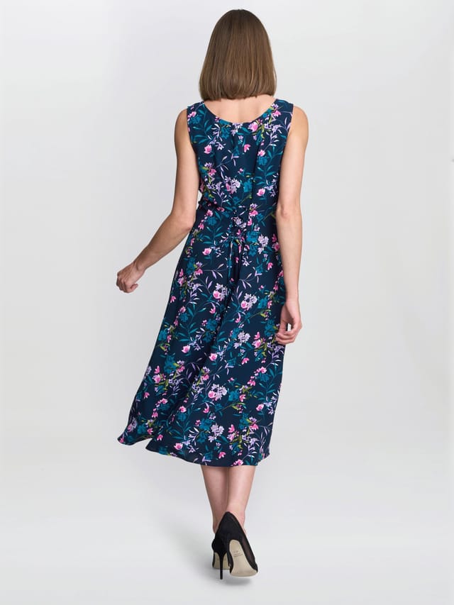 Gina Bacconi Gina Bacconi Women's Flo Floral Jersey Dress in Navy - 2