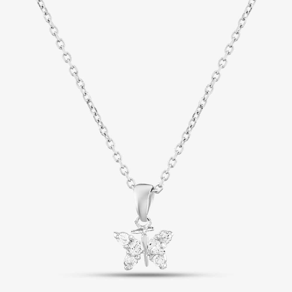 T.H.Baker T.H.Baker Women's Sterling Silver Pave Butterfly Pendant