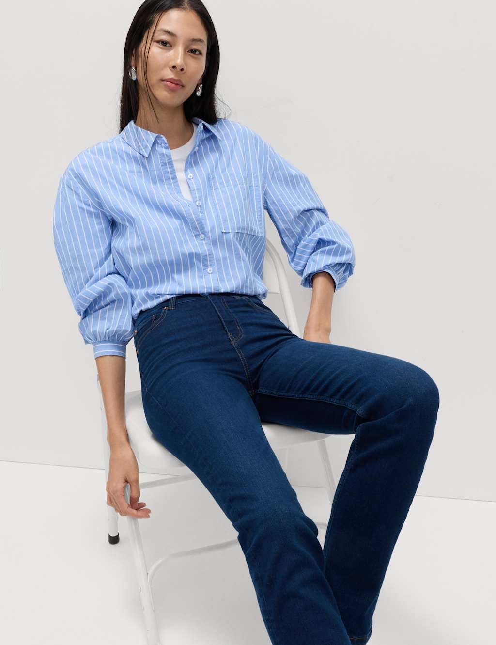 Marks & Spencer M&S Sienna Straight Leg Jeans Dark Blue Denim - 2