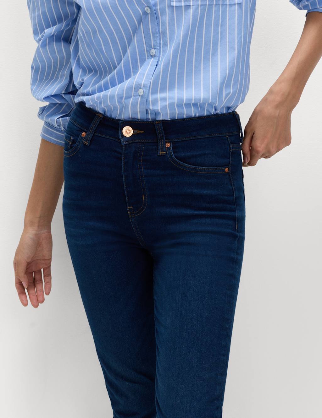 Marks & Spencer M&S Sienna Straight Leg Jeans Dark Blue Denim - 3