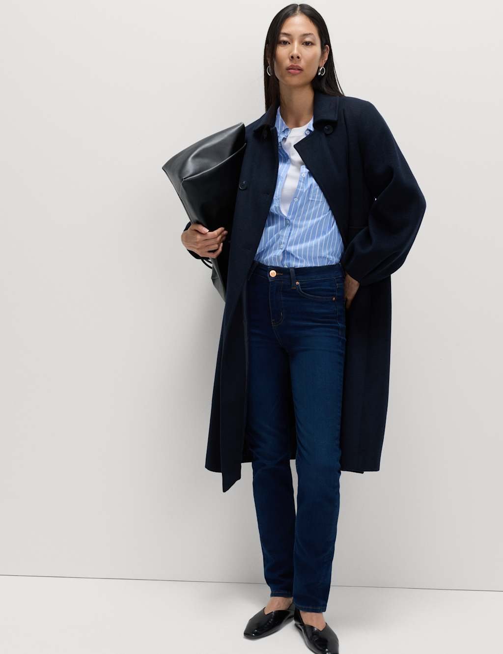 Marks & Spencer M&S Sienna Straight Leg Jeans Dark Blue Denim - 4