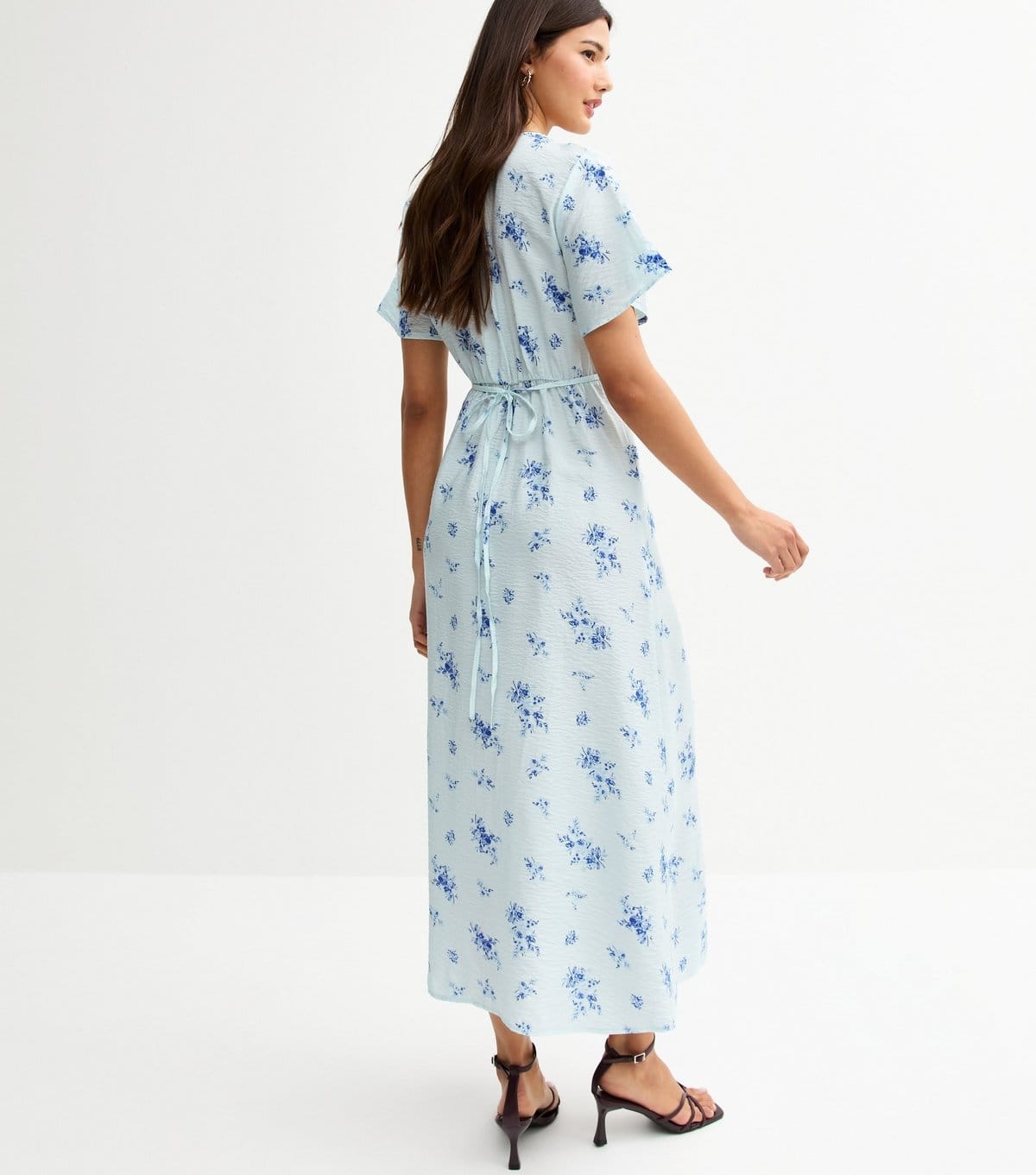 New Look Women's Blue Rose Print Button Through Midi Tea Dress New Look - 4