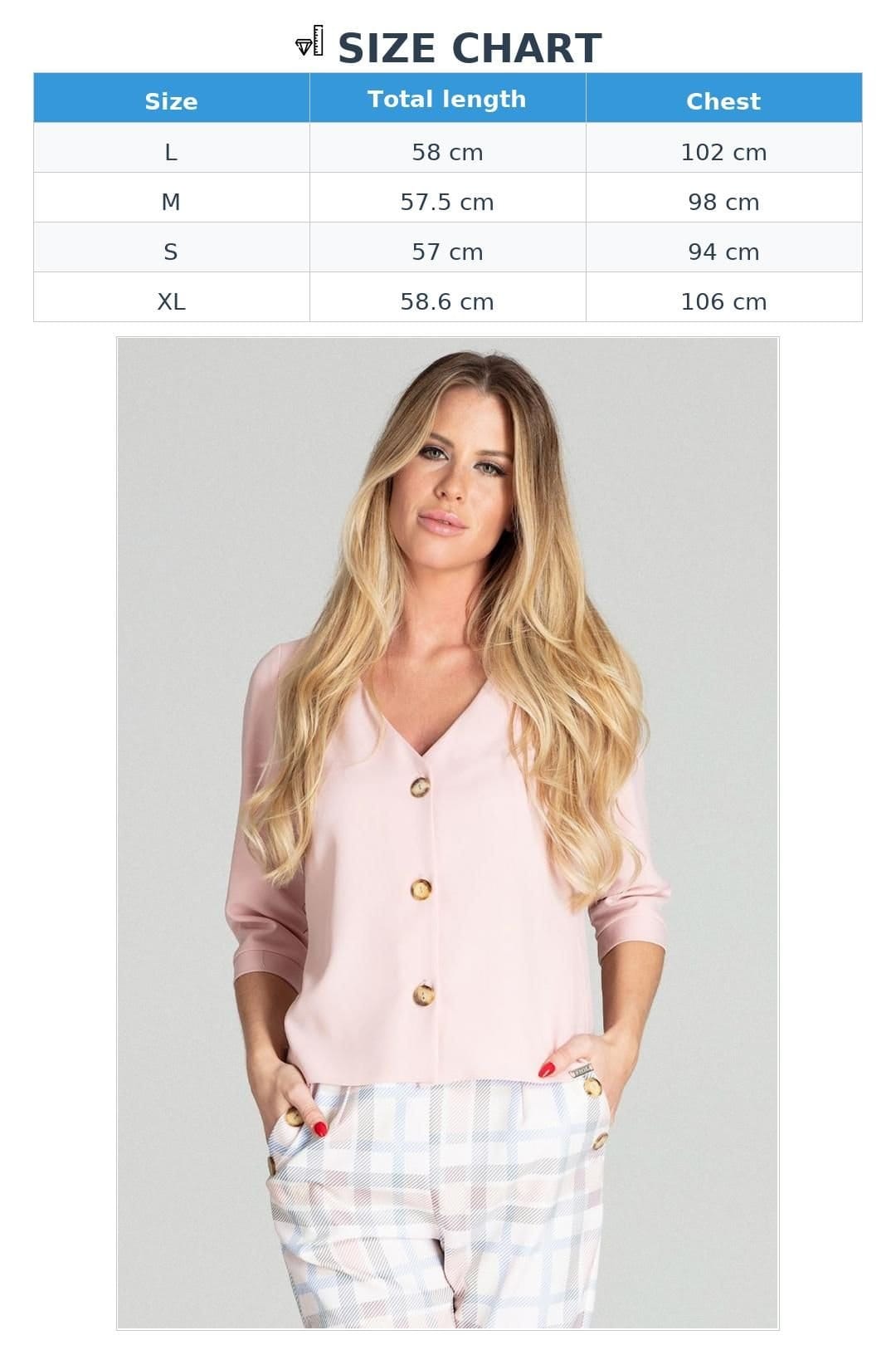 Love Lace Love Lace Women's 3/4 Sleeve 3 Button Shirt in Pink - 4