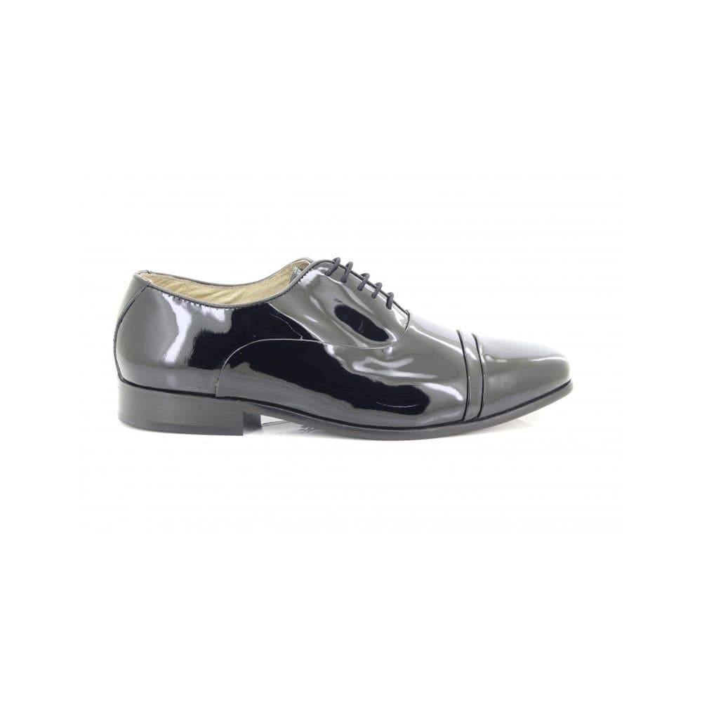 Montecatini Montecatini Men's Folded Cap Oxford Tie Leather Shoes in Black