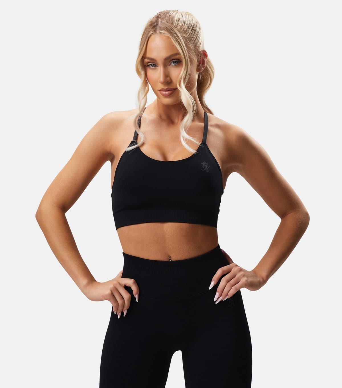 Gym King Women's Black Seamless Strappy Sports Bra Gym King New Look